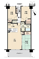サンクレイドル暁町弐番館 3LDKの間取図画像