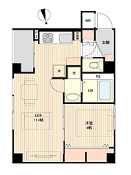 ライオンズマンション東神田 1LDKの間取図画像