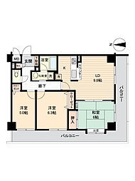 ダイアパレスかしわ台 3LDKの間取図画像