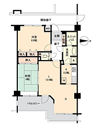 サーパス西宮塩瀬参番館 2LDKの間取図画像