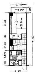 常緑ハイツ 1DKの間取図画像