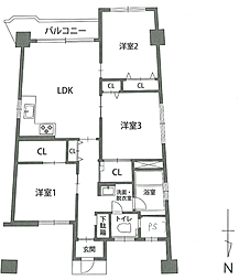 協和ハイム 3LDKの間取図画像