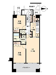 新宿7丁目ハイライズ 2LDKの間取図画像