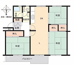 西一社団地11号棟 3LDKの間取図画像