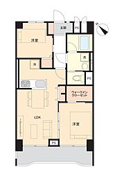 ハイネス中目黒 2LDKの間取図画像