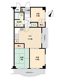 ワコーレ大宮大和田 3LDKの間取図画像