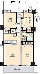 CENTURYSATTE 2SLDKの間取図画像