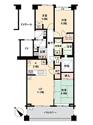 グローヴテラス国立 3LDKの間取図画像