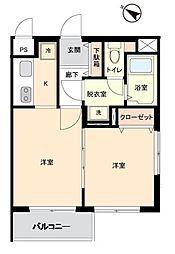 ウィンベルデュエット北浦和No.6 2Kの間取図画像