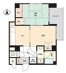 金山レックスマンション 1DKの間取図画像