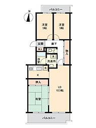 相武台グリーンパーク3-4号棟 3LDKの間取図画像