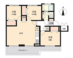 西けやき台団地2号棟 3LDKの間取図画像