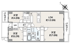 サニーハウス読売ランド 3LDKの間取図画像