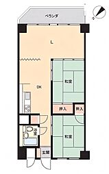 サングリーンなかみなとA棟 2LDKの間取図画像