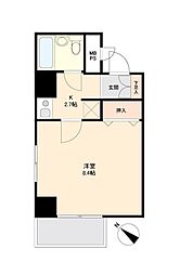 グリーンキャピタル本町 1Kの間取図画像