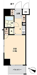 グリーンプラザ東あずま ワンルームの間取図画像