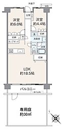 行田パーク・ホームズ 2LDKの間取図画像