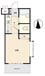 グランピアマンション長崎 1Kの間取図画像