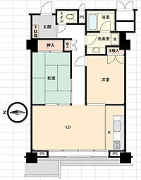 フジタ第5箱根山マンション 2LDKの間取図画像
