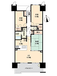 サンクレイドル勝田レジデンス 3LDKの間取図画像