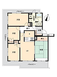 ライオンズマンション下永谷 4DKの間取図画像