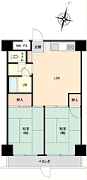 東松山マンション 2DKの間取図画像