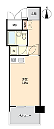 朝日プラザ堤町2 ワンルームの間取図画像