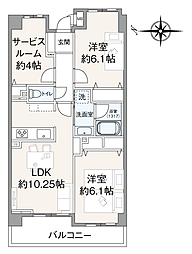 クレッセントたまプラーザ2 2SLDKの間取図画像