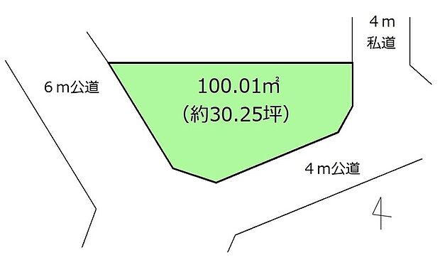 敷地面積30坪！陽当たり＆風通しが良く資産価値のある三方角地です。『建売価格』で建物をご希望の方はお気軽にお問合せ下さい。