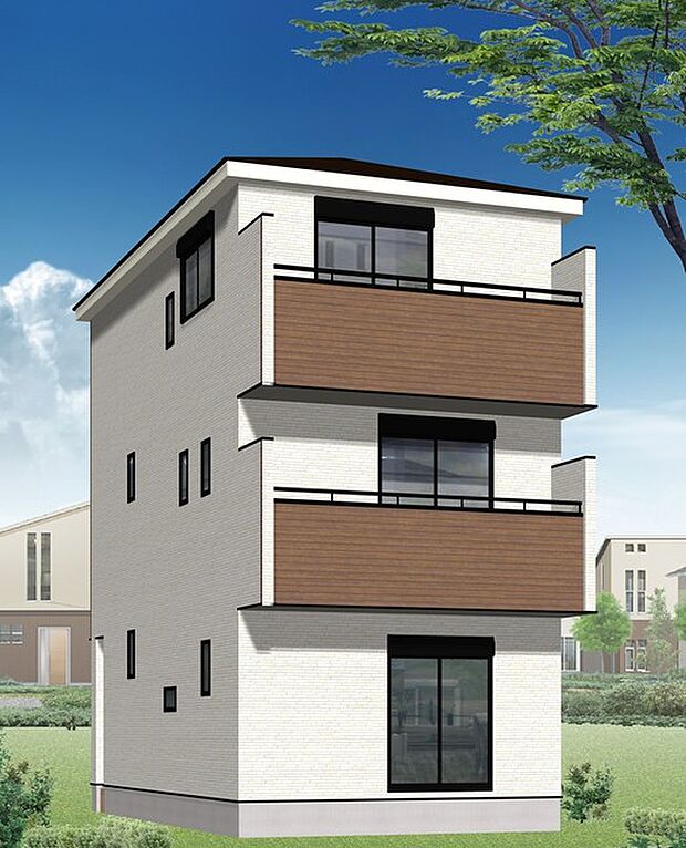 〜外観予想パース〜 ・計画段階の図面を描いたイメージ図です。また今後予告なく変更になる場合がございます。