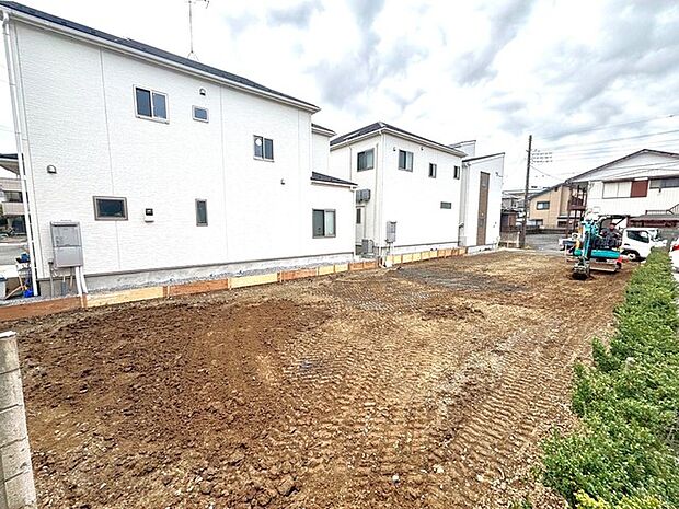 ~現地写真~これから区割りブロック施工いたします。