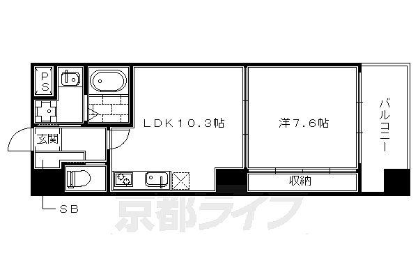 京都府京都市上京区堀川通寺之内上る寺之内竪町(賃貸マンション1LDK・4階・41.70㎡)の写真 その2