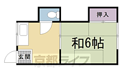 里ノ荘 2階1Kの間取り