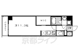 京都市営烏丸線 丸太町駅 徒歩15分の賃貸マンション 1階ワンルームの間取り