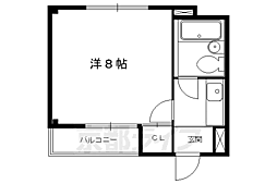 ファーストステージＫ2 2階1Kの間取り