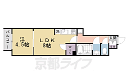 JR山陰本線 二条駅 徒歩15分の賃貸マンション 7階1LDKの間取り