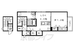 メゾン宮ノ前 2階1LDKの間取り