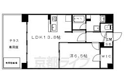 プレサンス京大前 1階1LDKの間取り