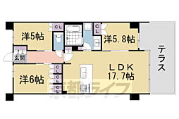 Ｂｒｉｌｌｉａ京都松ヶ崎 1階3LDKの間取り