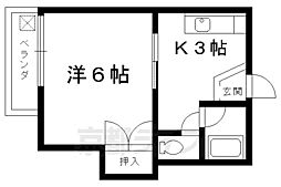 グラーベンハウゼ 2階1Kの間取り