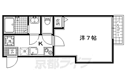 京都市営烏丸線 鞍馬口駅 徒歩20分の賃貸マンション 3階1Kの間取り