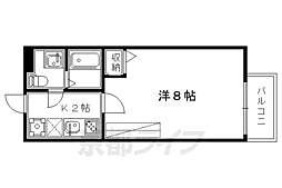 京福電気鉄道北野線 北野白梅町駅 徒歩10分の賃貸マンション 1階1Kの間取り