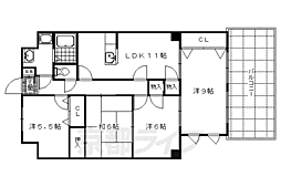 レイ北山 2階4LDKの間取り
