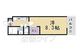 京都地下鉄東西線 二条駅 徒歩15分の賃貸マンション 4階1Kの間取り