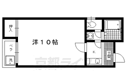 京都市営烏丸線 鞍馬口駅 徒歩18分の賃貸マンション 1階1Kの間取り