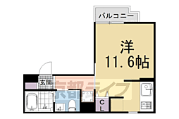 ａｔｔｒｉｃｅ一乗寺 3階ワンルームの間取り