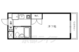 パルティーレI 2階1Kの間取り