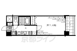 京都市営烏丸線 丸太町駅 徒歩10分の賃貸マンション 6階1Kの間取り
