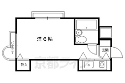 百花荘うえた 2階1Kの間取り