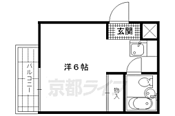 京都市営烏丸線 北山駅 3.1kmの賃貸アパート 1階1Kの間取り